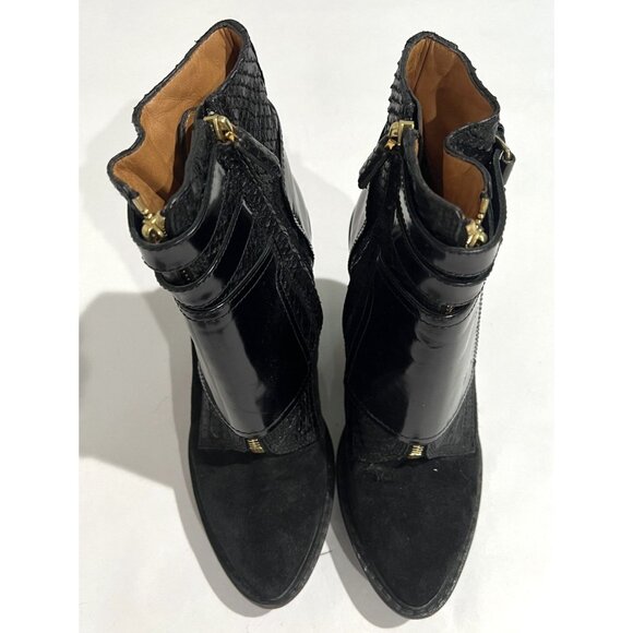 Givenchy Wedge Buckle Ankle Boots in Black - Picture 3 of 6